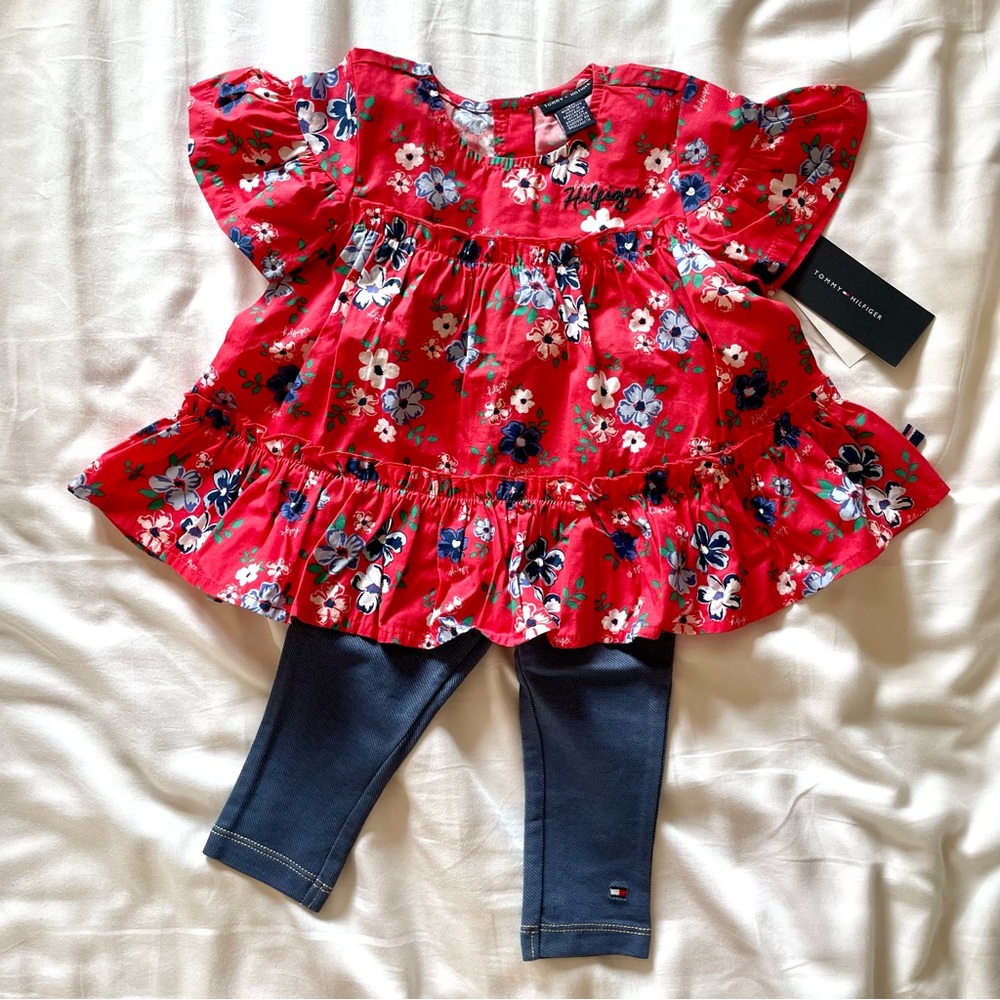 NWT, Lot of 4 TOMMY HILFIGER Baby Girl Dresses and Sets, 12M